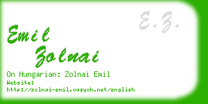 emil zolnai business card